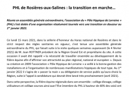 PHL de Rosières Aux Salines : La transition...